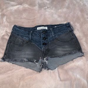 Two-Toned Low Rise Denim Shorts Size 3